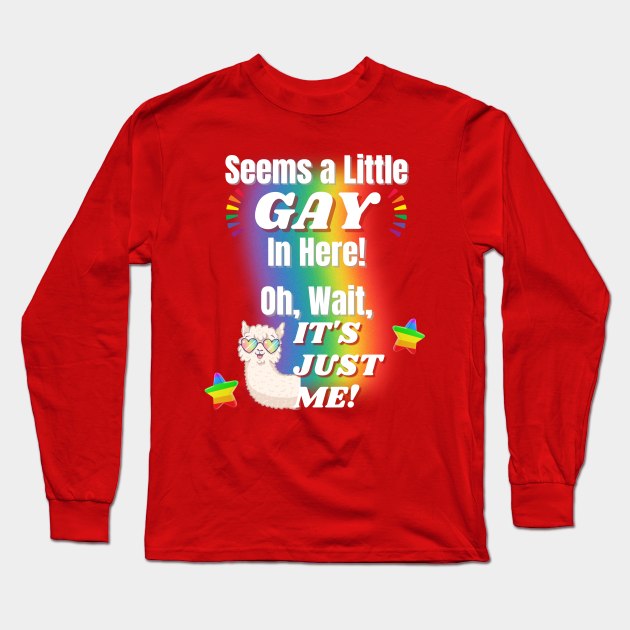 Seems a Little Gay, It's Just Me! Long Sleeve T-Shirt by Prideopenspaces